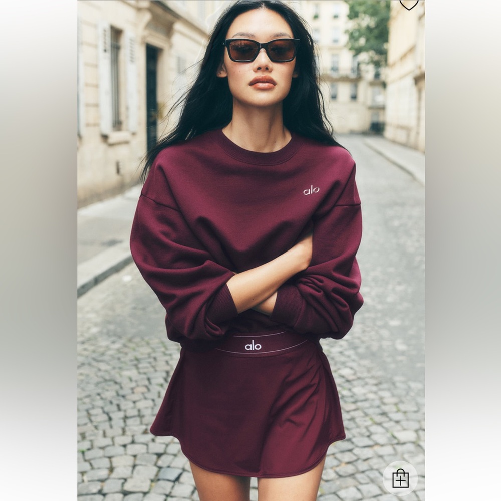 Alo Match Point Tennis Skirt NWT Burgundy